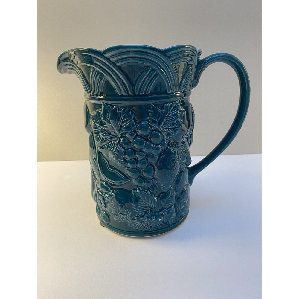 Vintage Jay Willfred Majolica Fruit Grapes Pitcher by Andrea Sadek Portugal - Picture 2 of 8